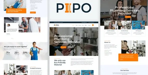 Pipo – Plumber Services Elementor Template Kit
